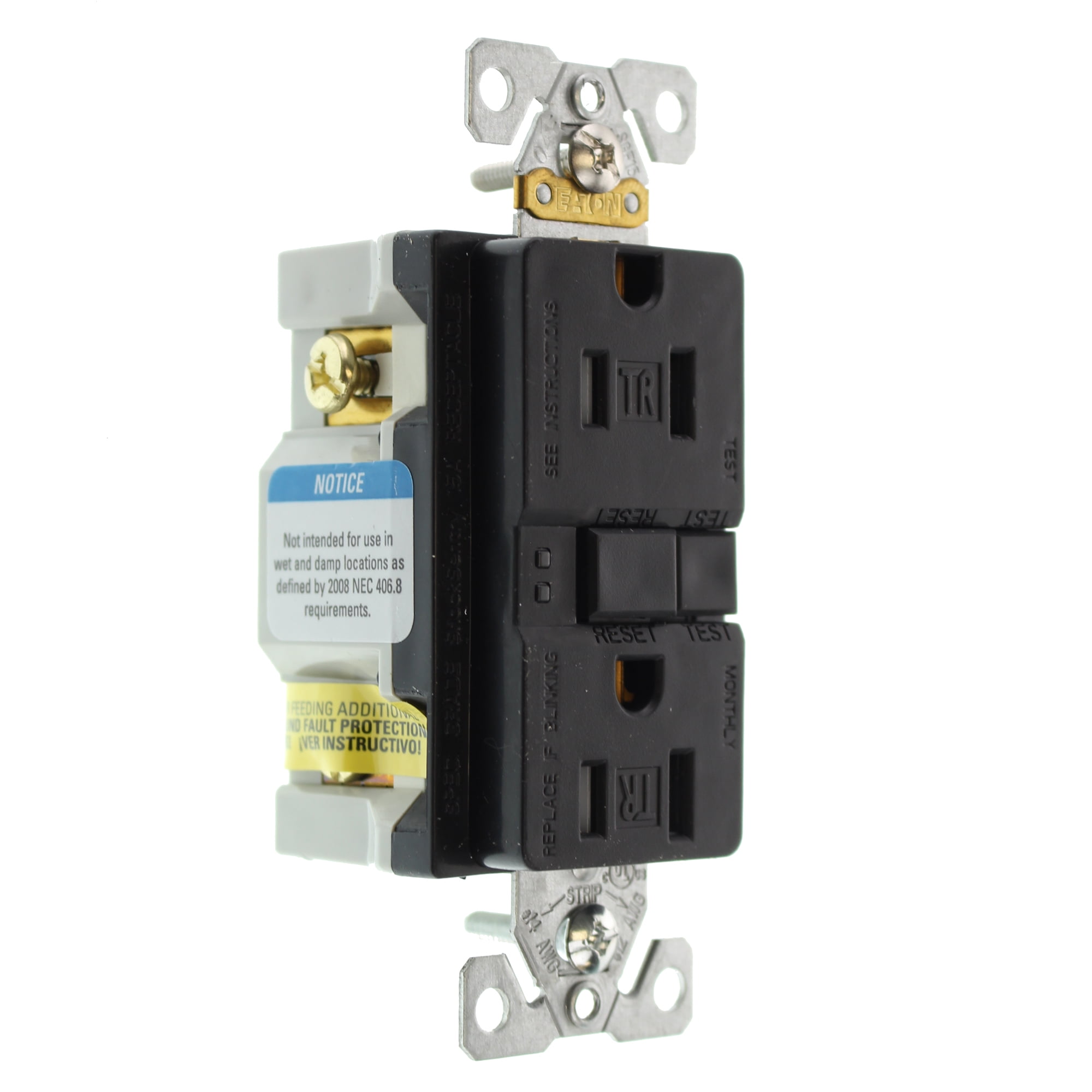 Hubbell GFTRST15BKZSelf-Test Tamper GFCI Receptacle, TR, 15-Amp, 120-Volt, Black