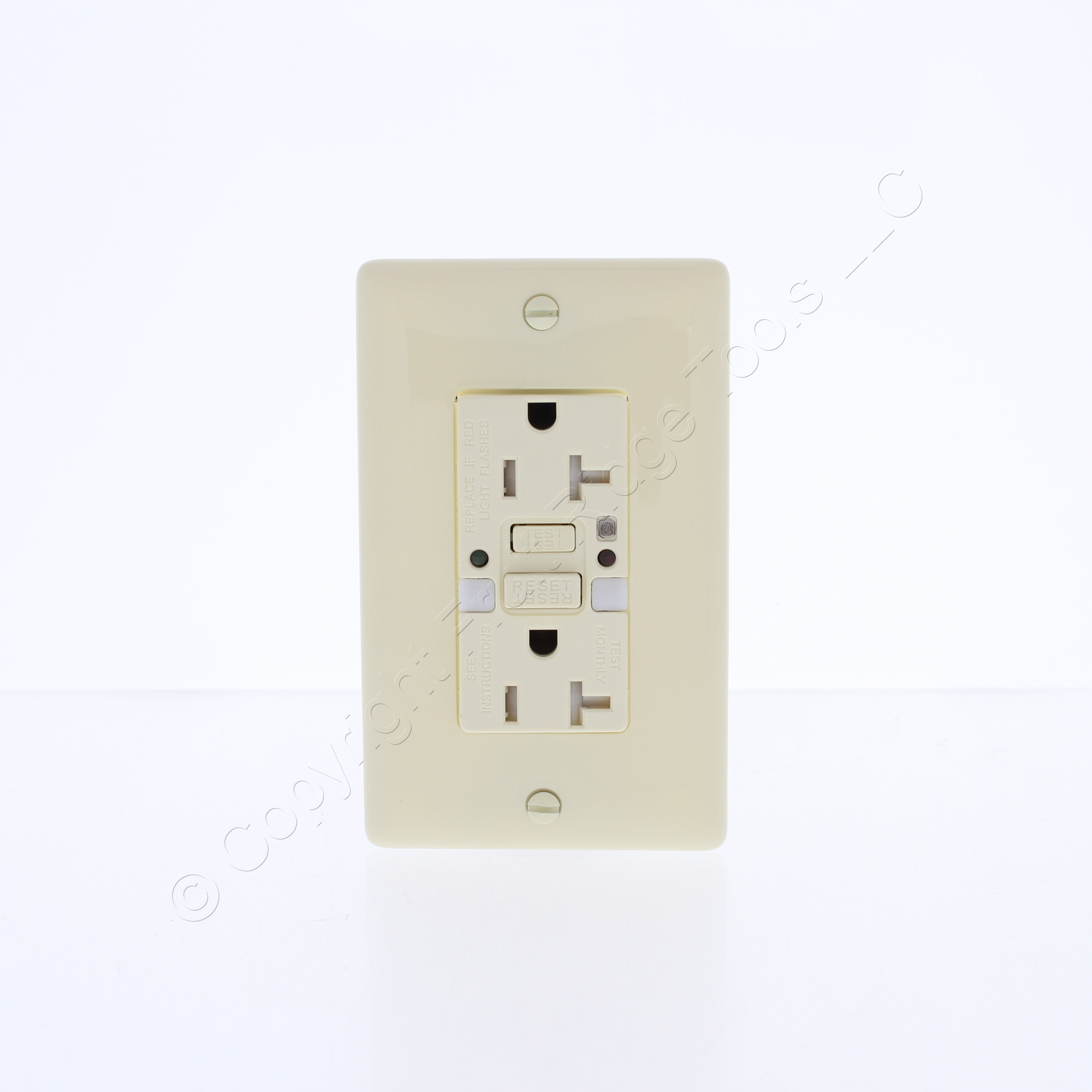 Hubbell GFTRST20ALNL Almond SelfTest Gfci Outlet Nightlight Tamper Resistant 20A