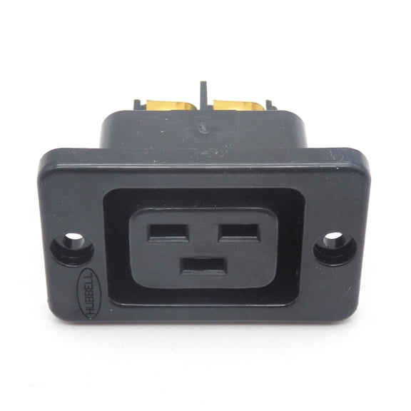 Hubbell H320RRT IEC 320 2-Pole 3-Wire 250V 16A Heavy Duty Panel Mount Receptacle