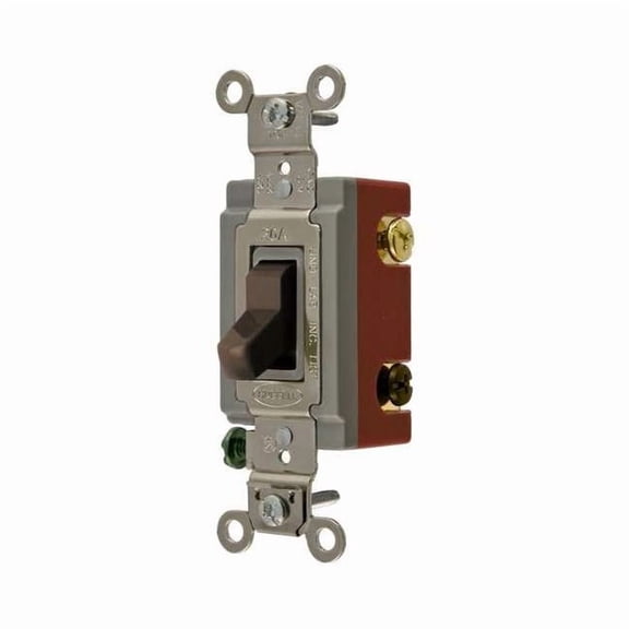 Hubbell HBL1223 3 Way Toggle Industrial Grade 20 amp 120/277V, Brown