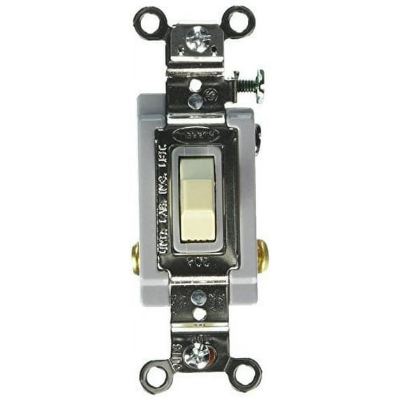 Hubbell HBL1385I Toggle, Single Pole Double Throw, Center Off, 20 amp, 120/277V, Ivory