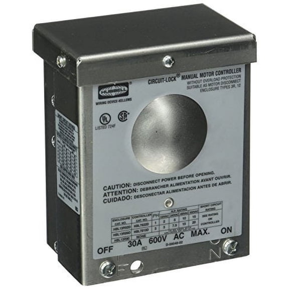 Hubbell HBL13R90 Switch Enclosure in Metal NEMA 3R, 30 amp