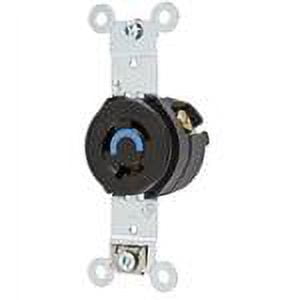 Hubbell HBL4560 LKG SGL RCPT 15A 250V L6-15R BK