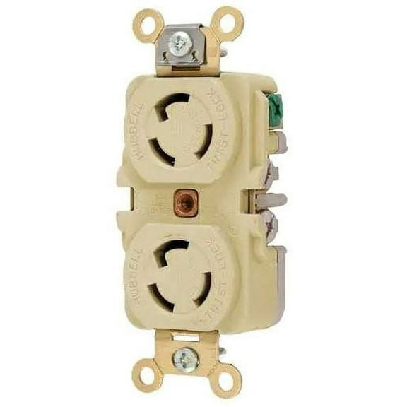 Hubbell HBL4700I, Locking Device Receptacle, 15A 125V, L5-15R, Iv, 1 PC