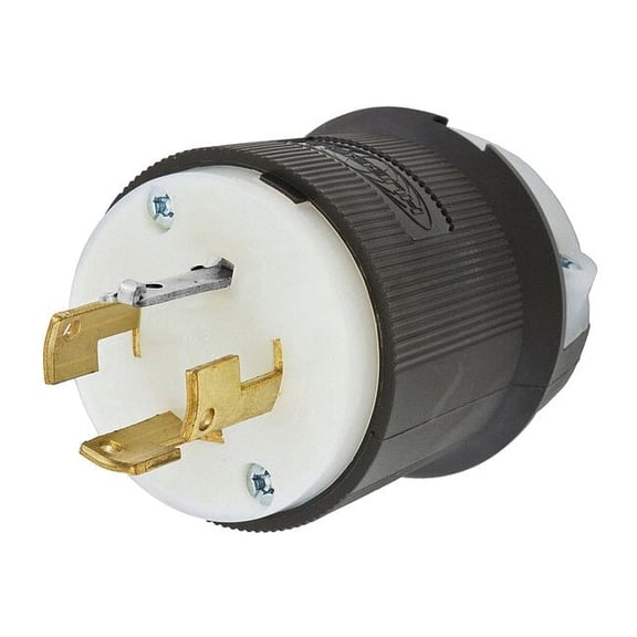 Hubbell HBL7411GCB Locking Plug, 3 Pole and 4 Wire, 20 amp, 3 Phase 250V, Black