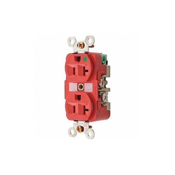 Hubbell HBL8300RMRI MRI Receptacle, Hospital Grade, 20 amp, 125V, 5-20R, Red CA3