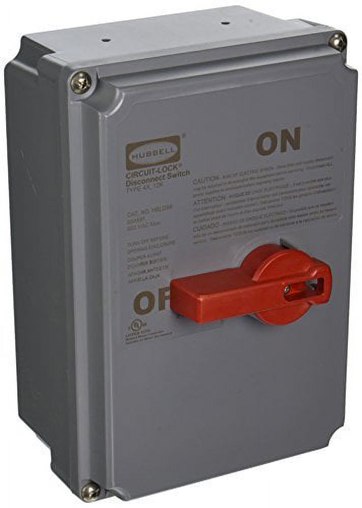 Hubbell HBLDS6 CircuitLock Disconnect Switch, NEMA 4X 12, NonFused