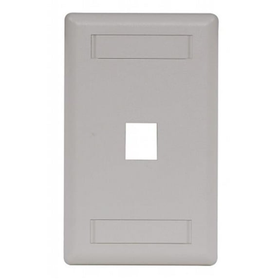 Hubbell IFP11OW 1 Port Rear Loading Single Gang Faceplate- Office White