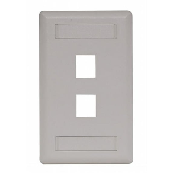 Hubbell IFP12OW 2 Port Rear Loading Single Gang Face Plate- Office White