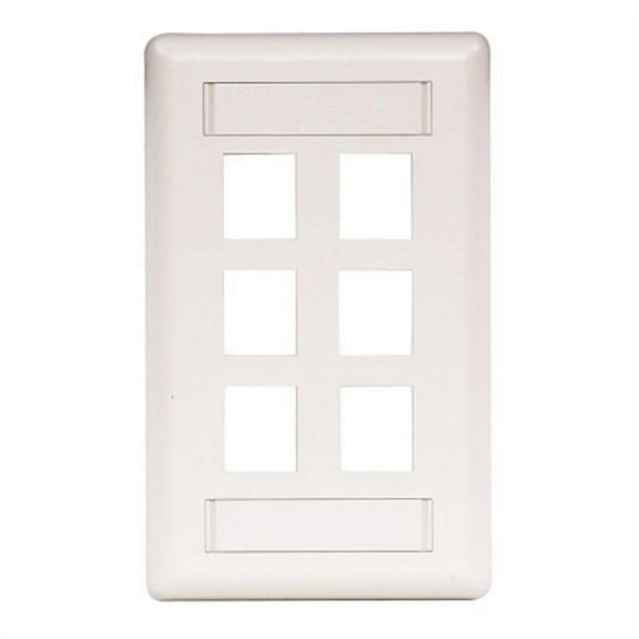 Hubbell Premise Wiring Wall Plate,6 Port IFP16W