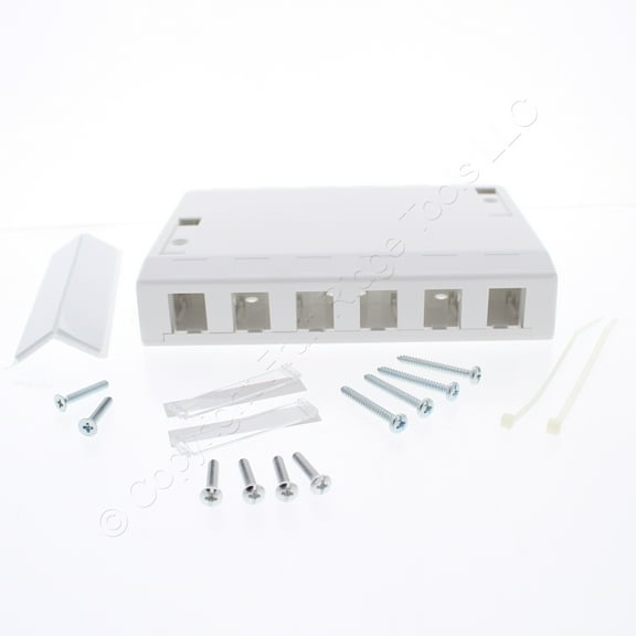 Hubbell ISB12W White 12-Port Ethernet Data Keystone Housing Surface Mount Box