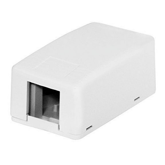 Hubbell ISB1WP White 1-Port Data Keystone Housing Surface Mount Box Plenum Rated