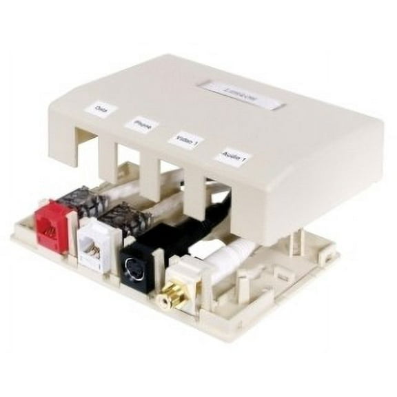 Hubbell ISB4OW Istation Surface Mount Box 4 Port Office White