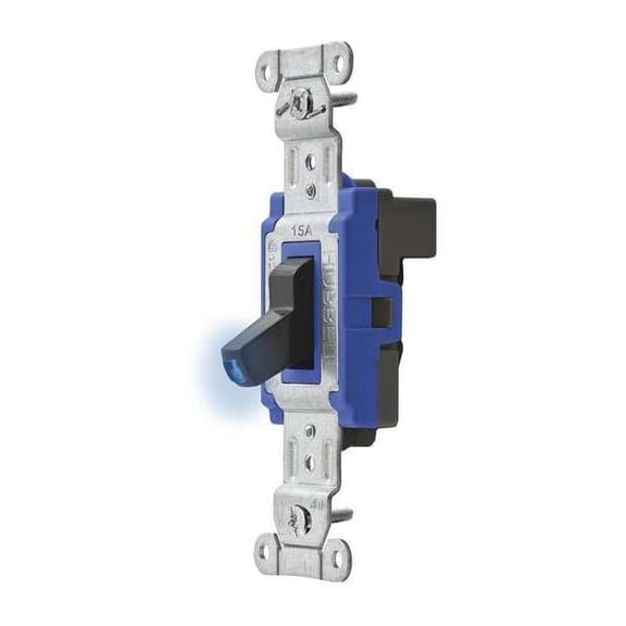 Illuminated Wall Switch,1-Pole,15A,Blk