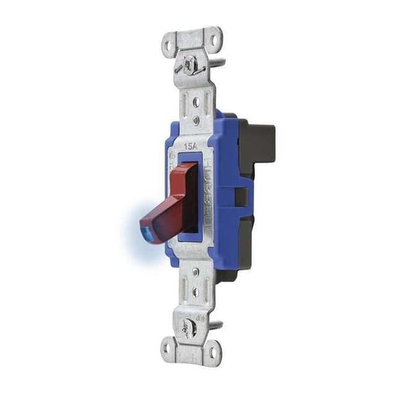 Illuminated Wall Switch,1-Pole,15A,Red