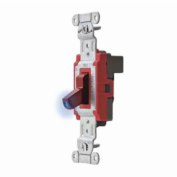 Hubbell Wiring Device-Kellems Illuminated Wall Switch,1-Pole,20A,Red SNAP1221ILR