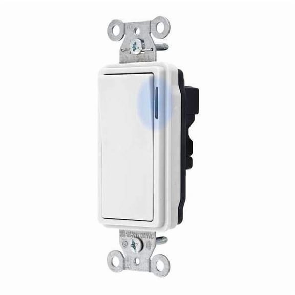 Hubbell Wiring Device-Kellems Illuminated Wall Switch,1-Pole,15A,Wht SNAP2101ILW