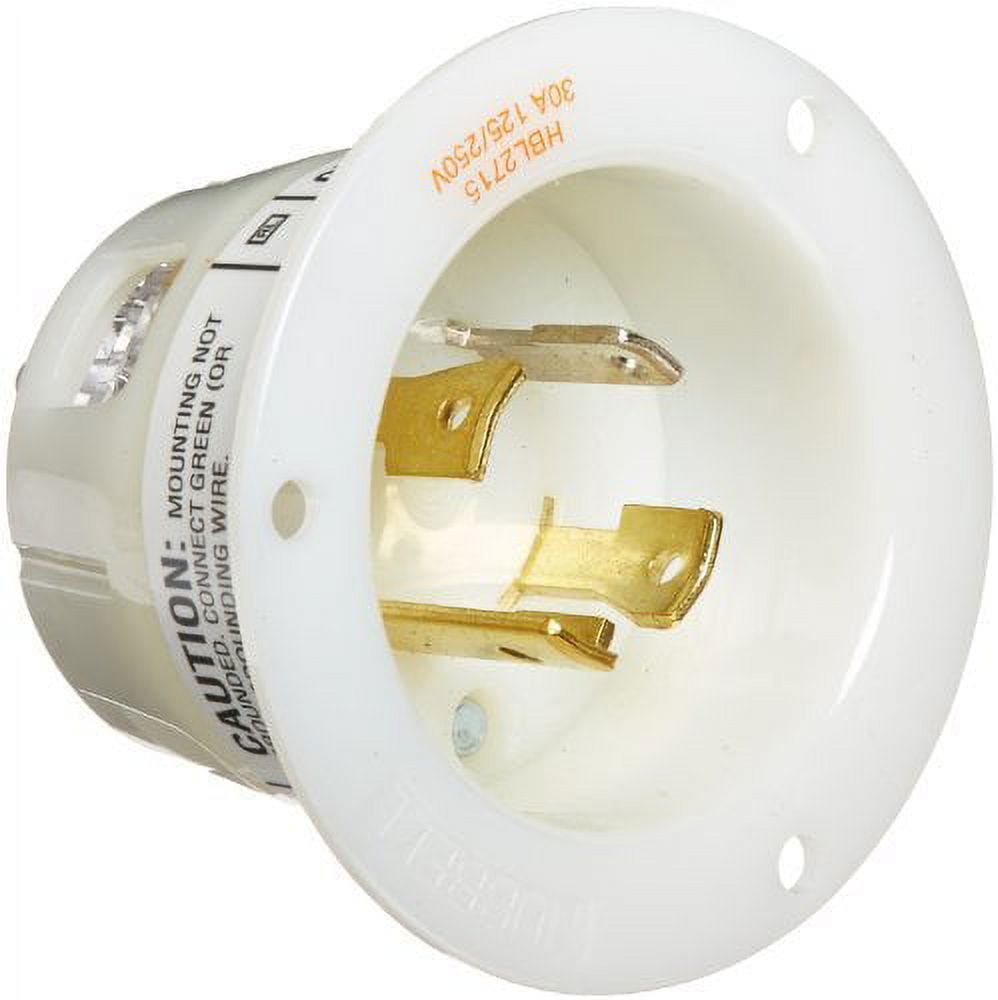 Hubbell Insulgrip TwistLock Generator Flanged Inlet, 3 Pole 4 Wire, 30