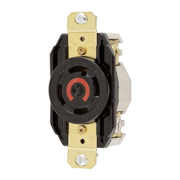 Hubbell Insulgrip Twist-Lock Generator Receptacle, 3 Pole 4 Wire, 30 Amp, 125/250 Volt, Nema Configuration L14-30R