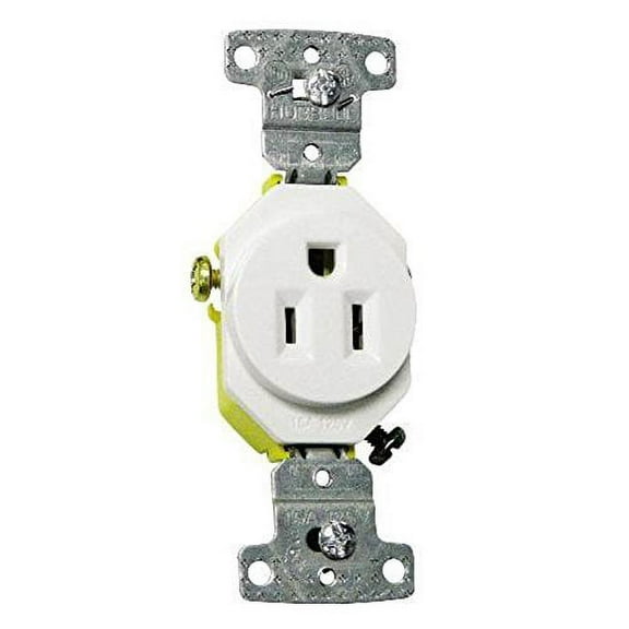 Hubbell Ivory Tamper Resistant Self Grounding 5-15R Receptacle 15A 125V RR151ITR