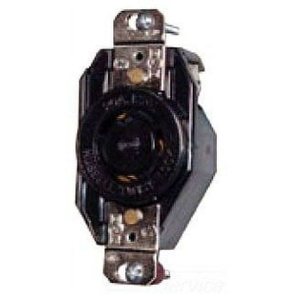 Hubbell L630R Locking Receptacle, 1-Phase, 2P, 3W, L6-30R, 30A, 250V, Black