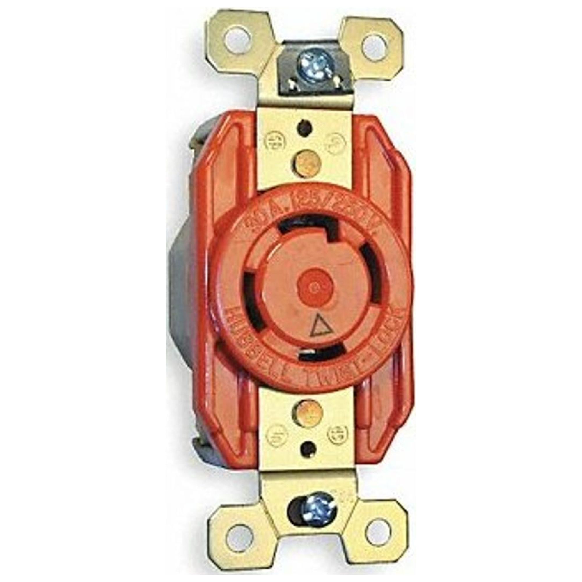Hubbell Wiring Device-Kellems Lck Recept,30 A;Org;Nylon,L14-30R,1Gng IG2710