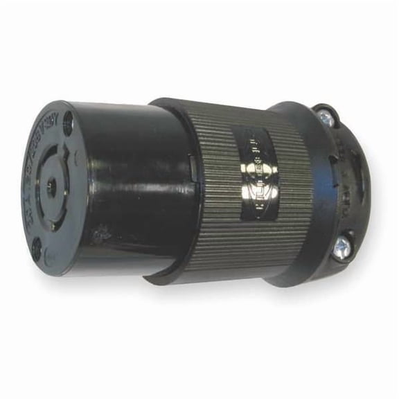 Hubbell Wiring Device-Kellems LckCon,Straight;20 A;Black,Nylon,L21-20R HBL2513BK