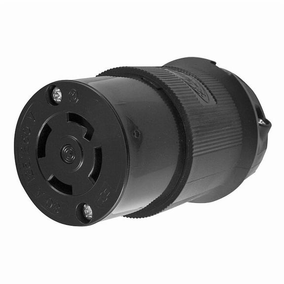Locking Connector, L14-30R, 30 A, 125/250V AC, Single Phase, 3 Pole, Screw Terminals, Black