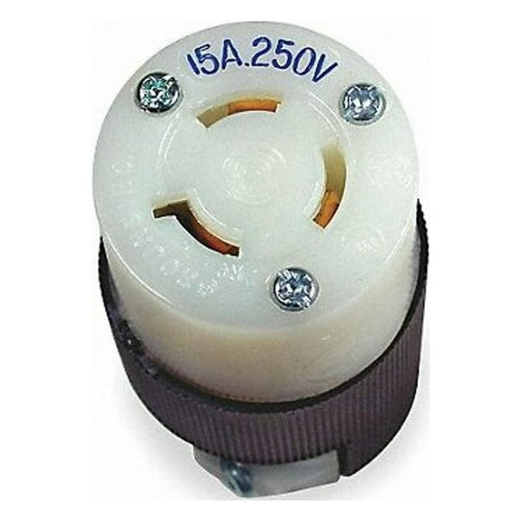 Hubbell Wiring Device-Kellems LckCon,Strt;15 A;Black; White,Nyl,L6-15R HBL4579C