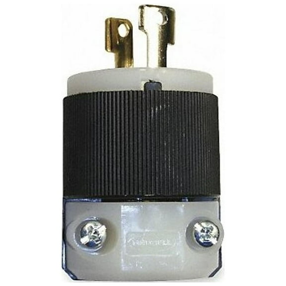 Hubbell Wiring Device-Kellems LckPlg,Strt;15 A;Blk; Wht,Cmpst,3Blds HBL7545C