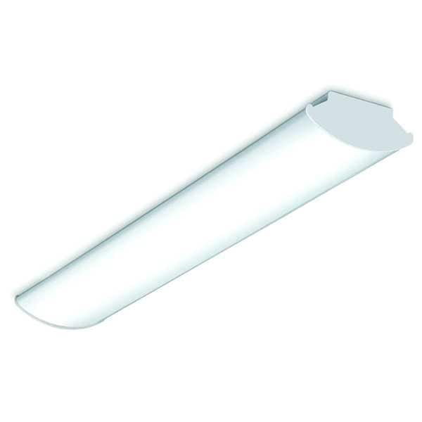 Modern 4ft White Steel LED Wraparound Light with Frosted Lens
