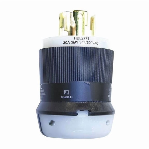 HUBBELL WIRING DEVICE-KELLEMS HBL2771 30A Twist-Lock Plug 4P 4W 347/600VAC