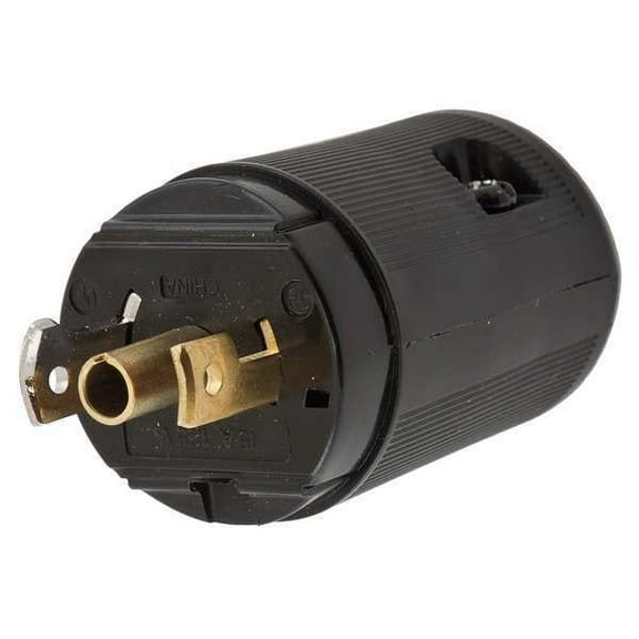 Hubbell Wiring Device-Kellems MdgtLckPlg,Strt;15 A;Black,Nylon,3Blds HBL7594V