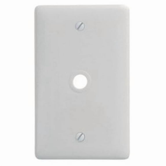 Hubbell NP11W White Unbreakable 1-Gang Coax Cable .406" Hole Opening Wallplate Base Cover Plate