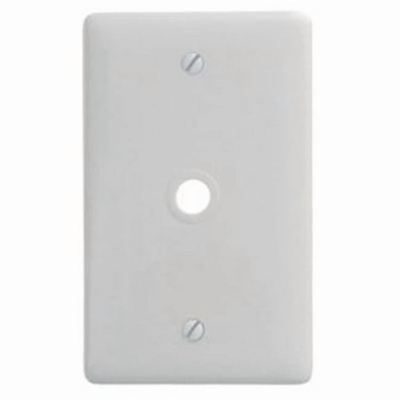 Hubbell NP11W White Unbreakable 1-Gang Coax Cable .406" Hole Opening Wallplate Base Cover Plate