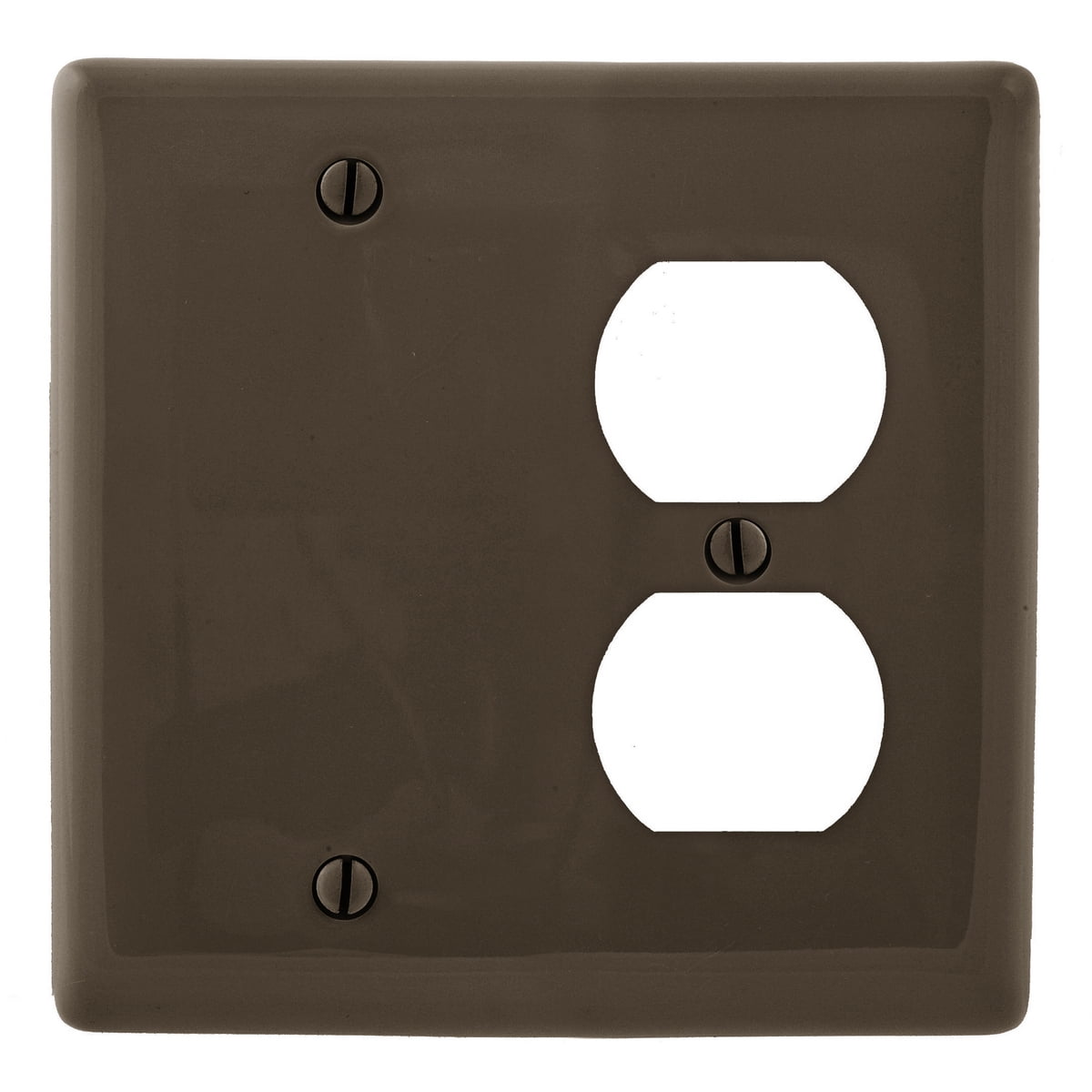Hubbell NP138 Brown 2-Gang Outlet Blank Cover Duplex Receptacle