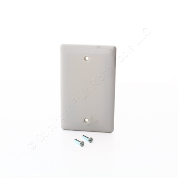 Hubbell NP13GY 1-Gang Blank Wall Plate, Unbreakable Nylon Cover, Box Mount, Standard Size, Gray