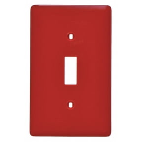 Hubbell NP1R Red Unbreakable 1-Gang Toggle Switch Nylon Cover Wallplate