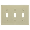 thumbnail image 1 of Hubbell NP3I Ivory Nylon Three Gang Toggle Switch Wall Plate, 1 of 2