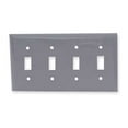 thumbnail image 1 of Hubbell NP4GY Gray Unbreakable 4-Gang Toggle Switch Base Cover Wallplate, 1 of 3
