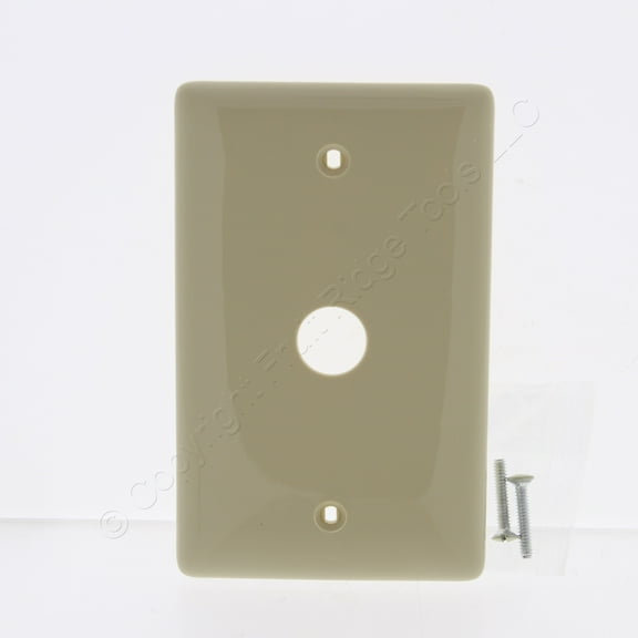 Hubbell NP737I Ivory Phone Cable Wallplate Nylon Cover .625" Hole Box Mount