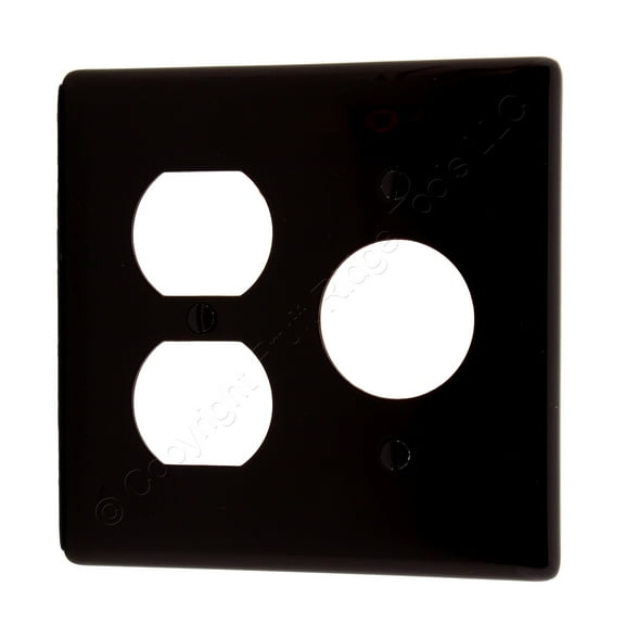 Hubbell NP78 Brown 2-Gang Duplex Receptacle Cover 1.4" Outlet Nylon Wallplate