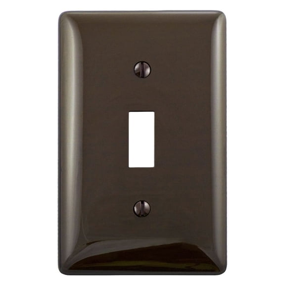 Hubbell NPJ1 Brown Nylon Mid-Size Single Gang Toggle Switch Wall Plate
