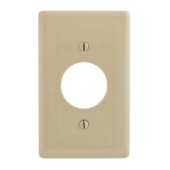 Hubbell NPJ7IZ 1-Gang White 1.40" Outlet Midsize Nylon Wall Plate