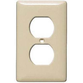 Hubbell NPJ8I Ivory Mid-Size Single Gang Duplex Receptacle Wall Plate