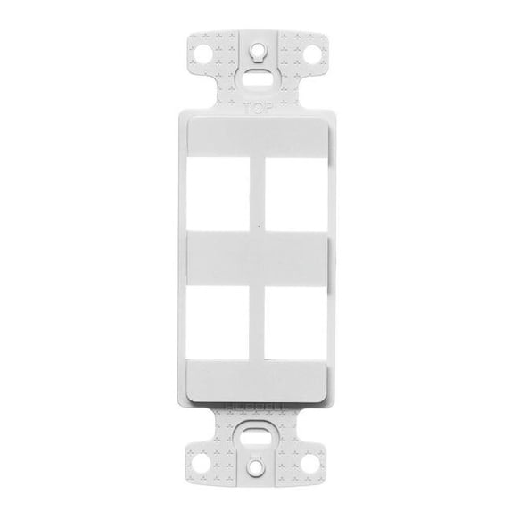 Hubbell NS614W 4 Port Decorator Keystone Frame Plate, White