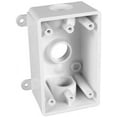 thumbnail image 1 of Hubbell PSB37550WH Single-Gang Weatherproof Box Three 1/2 in or 3/4 in Threaded Outlets, White Finish, 1 of 1