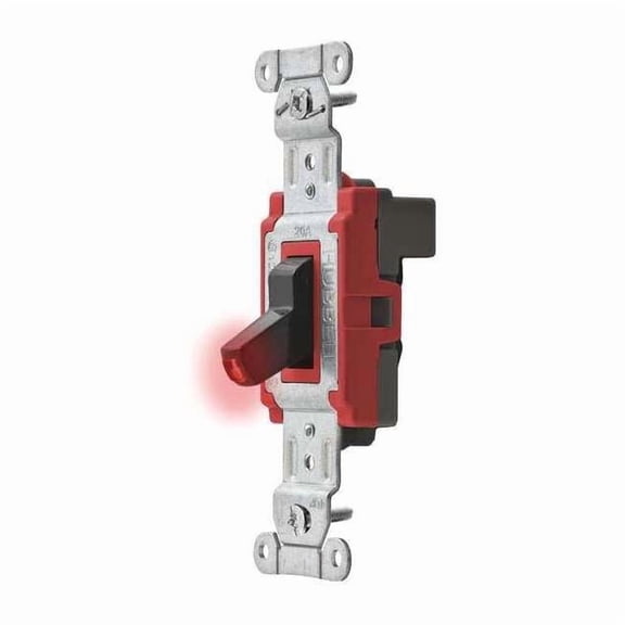 Pilot Lit Wall Swtch, 1-Pole, 120/277V, 20A SNAP1221PLBK