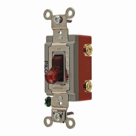 Hubbell Wiring Device-Kellems Pilot Lite Wall Swtch,3-Way,120/277V,20A HBL1223PL
