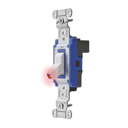 Pilot Lit Wall Swtch, 1-Pole, 120/277V, 15A SNAP1201PLW